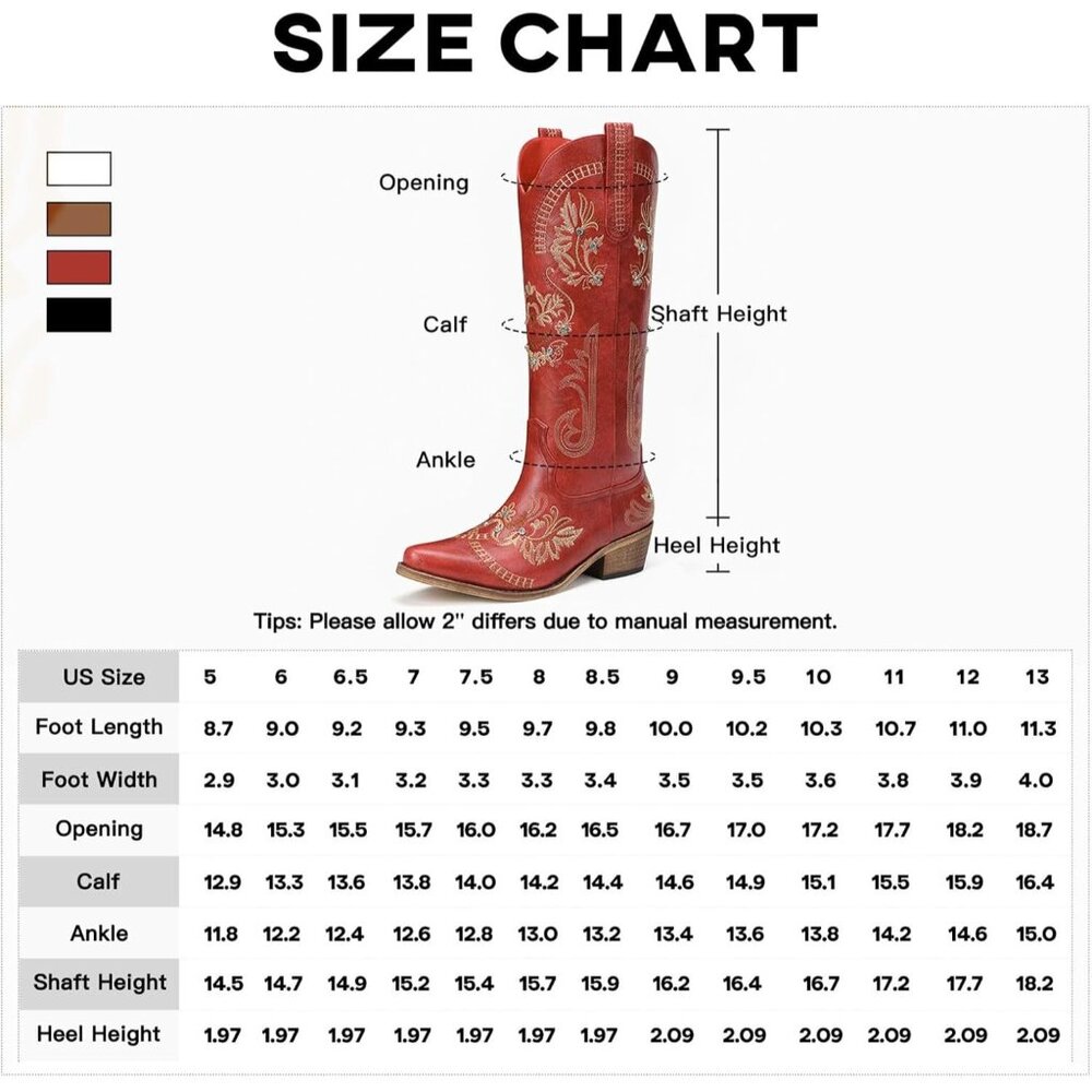 🆕Womens Red Faux Leather Knee High Cowboy Chunky Heel Tall Western Boots - Picture 8 of 8